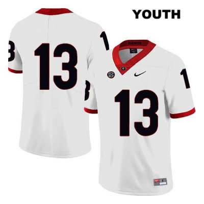Youth Georgia Bulldogs NCAA #13 Stetson Bennett Nike Stitched White Legend Authentic No Name College Football Jersey CVL0854NN
